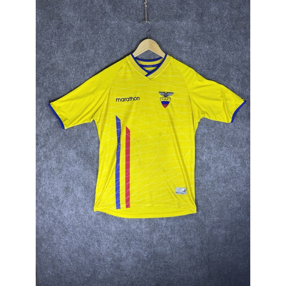 Ecuador - Official Marathon 2003 Vintage Home Football Jersey Soccer Shirt Kit L